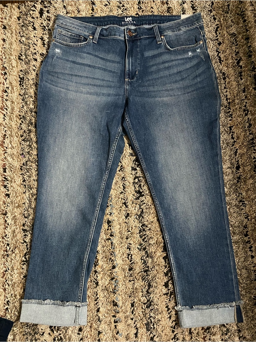 Lee Women's Dark Blue Cropped Straight Jeans